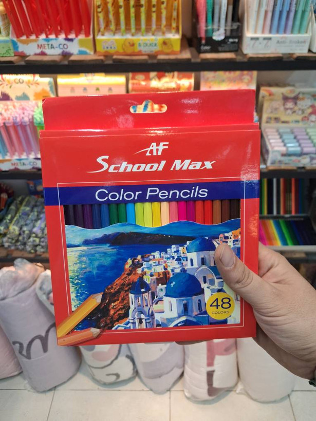 مداد رنگی 48 رنگ School Max | مجموعه کامل با رنگهای متنوع و باکیفیت